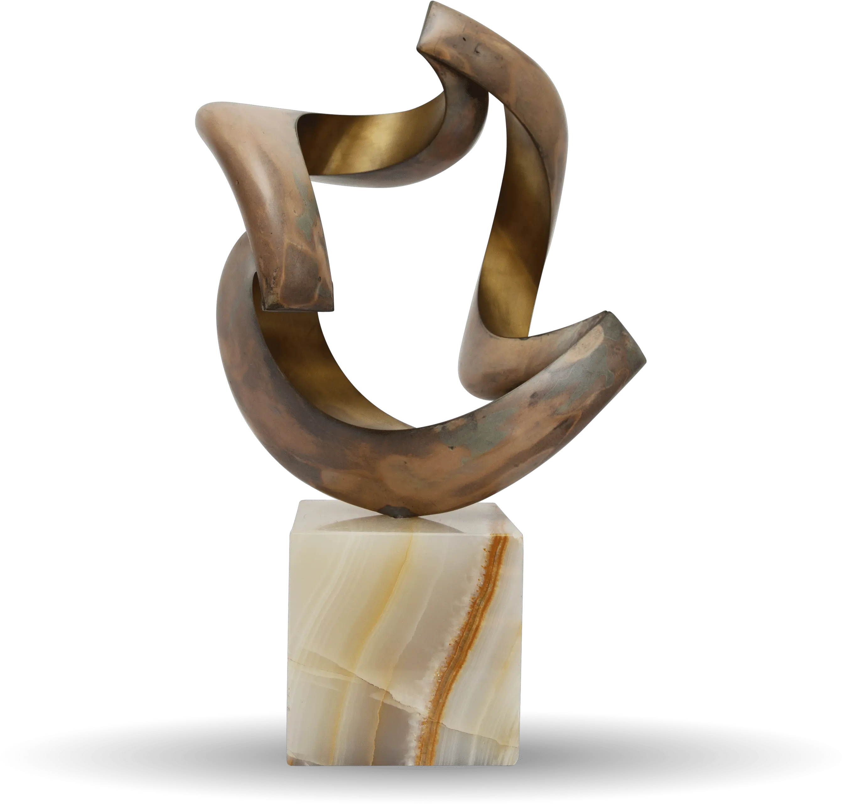 Abstract Brass Sculpture Marble Base Modern Art Sculpture Marble Png Sculpture Png