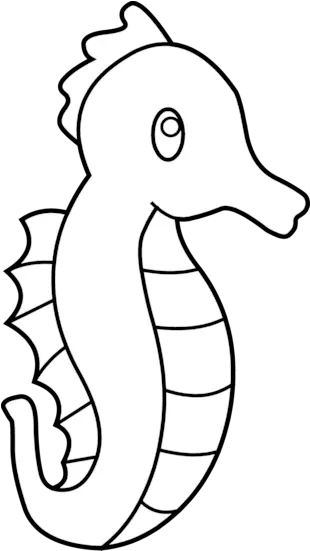 Png Sea Black And White Transparent Whitepng Sea Horse Drawing Easy Ocean Clipart Png