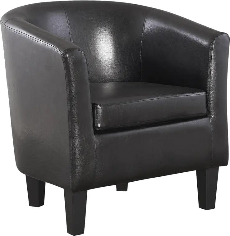 Black Leather Tub Chair Transparent Black Transparent Background Chair Png Chair Transparent Background