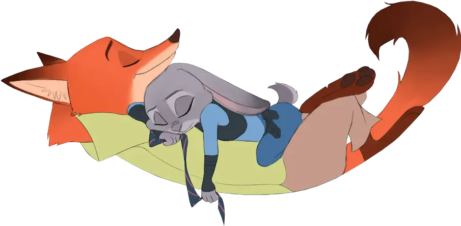 Zootopia Sticker Nick And Judy Sleep Transparent Cartoon Judy Nick Png Zootopia Png