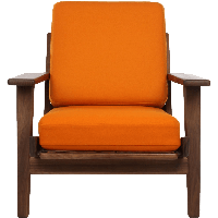 Orange Armchair Png Image