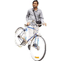 Man With Bicycle Png Image