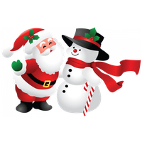 Snowman And Santa Claus