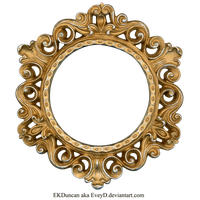 Golden Round Frame Photo