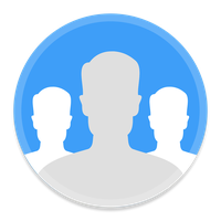 Blue Silhouette Human Communication Behavior Group Circle