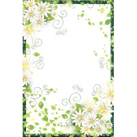 Beautiful Picture Frame Digital Flowers Border