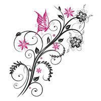 Butterfly Floral Flower Ornament PNG Download Free