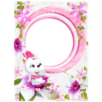 Cuteness Pink Frame Flower Cartoon Free HQ Image
