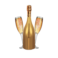Gold Alcoholic Drink Glass Bottle Champagne Wine