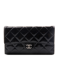 Patent Leather Purse Wallet Black Handbag Chanel