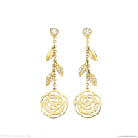 Gold Jewellery Camellia Bracelet Japanese Earring Chanel