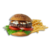 King Hamburger Slider Cheeseburger Fries French Burger
