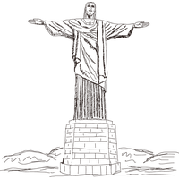 Brazil Christ Illustration Corcovado Redeemer Vector Statue