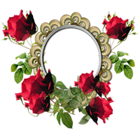 Picture Frame Flower Red Photos HD Image Free PNG