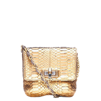 Golden Tote Leather Sachet Bag Shoe Handbag
