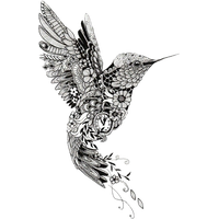 Tattoo Henna Mehndi Mandala Bird Hummingbird
