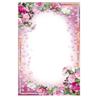 Pink Picture Frame Application Warm Floral Flowers