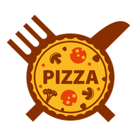 Cuisine Set Delivery Vector Logo Pizza Italian