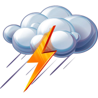 Ico Thunderstorm Rain Lightning Weather Icon