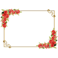 Rose Flower Border Drawing Red PNG Image High Quality