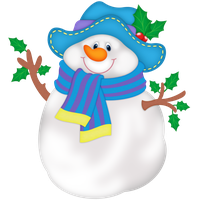 Snowman Blue With Hat Free Frame