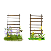 Ladder Frame Flower Stairs Garden PNG Image High Quality