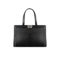 Tote Leather Laptop Bag Black Handbag Chanel