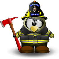 Tux Fireman Firefighter Racer Linux Penguin