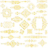Golden Flower Pattern Frame Material Yellow