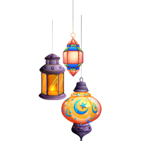 Chandelier Mubarak Fantasy Color Light Al-Adha Vector