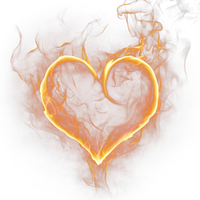 Light Heart-Shaped Flame HQ Image Free PNG