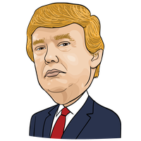 Hairstyle Caricature Trump Communication Donald Royaltyfree