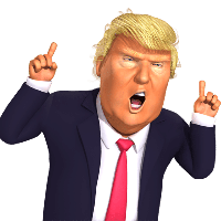 Microphone United Trump States Donald Finger Cartoon