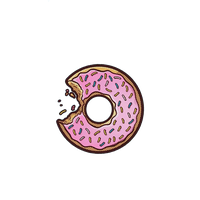 Homer Pink Text Doughnut Drawing Simpson