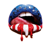 United Of States Flag Mouth Encino Lip
