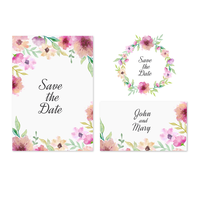 Pink Picture Frame Wedding Design Invitation Floral