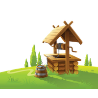 House Well Royaltyfree Water Wood Drawing