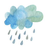 Blue Petal Cartoon Rain Thunderstorm Free Download Image
