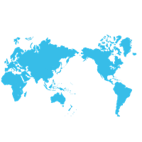 Blue Map Projection Miller Cylindrical World