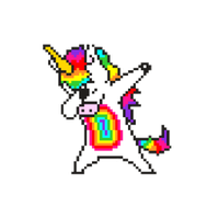 Text Unicorn Art Pixel Drawing Free Download PNG HD