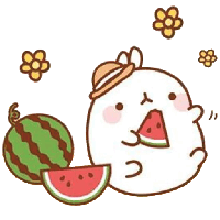 Food Eating Pusheen Watermelon Flower Free Download PNG HD