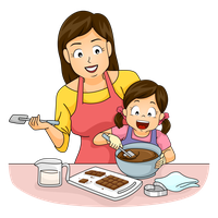 Baking Human Cooking Behavior Mother Reading