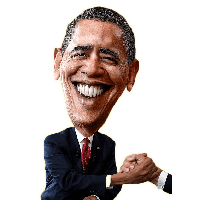 States Caricature Barack United Facial Smile Expression