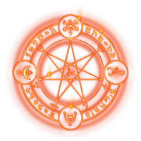Orange Symbol Spell Magic Circle PNG File HD