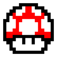 Mushroom Text Bros Mario Super Red