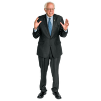 Standing Sanders Vermont Shoulder Party Democratic Bernie