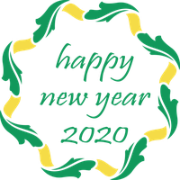 New Year Green Text Font For Happy 2020 Fireworks