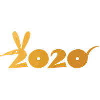 New Year 2020 Yellow Text Font For Happy Drawing