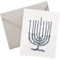 Hanukkah Menorah Candle Holder For Happy Greeting Cards