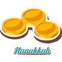 Hanukkah Yellow Font Logo For Happy Decoration